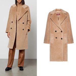 Max Mara Studio Melodia Short Teddy Alpaca and Wool-Blend Coat 10